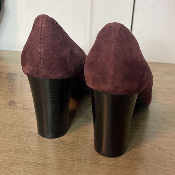 Naturalizer | Retro Suede High Heel Shoes - US7 - Burgundy & Black Tassels - Picture 5 of 7